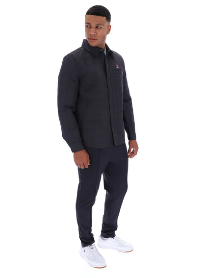 Charcoal Malcolm Lightly Padded Quilted Over Shirt - Charcoal