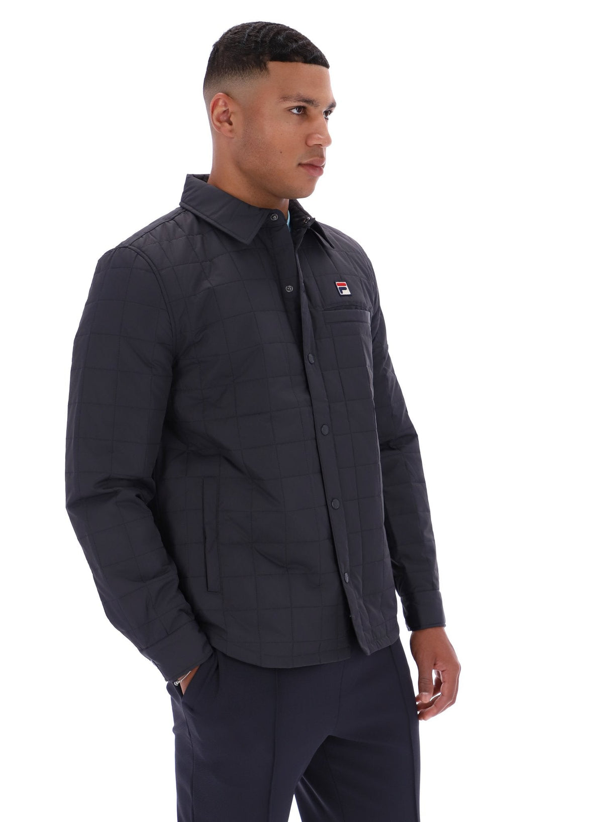 Charcoal Malcolm Lightly Padded Quilted Over Shirt - Charcoal