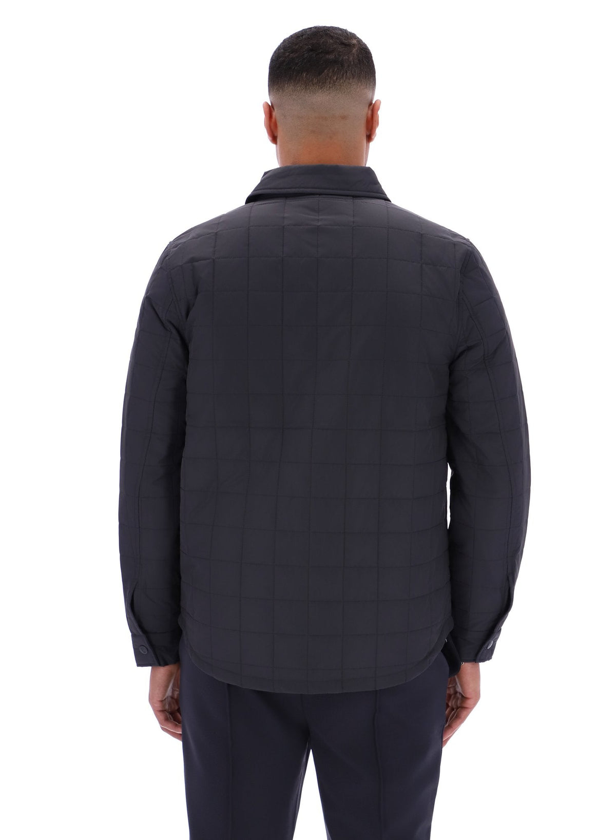 Charcoal Malcolm Lightly Padded Quilted Over Shirt - Charcoal