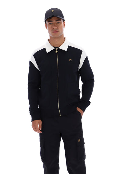 Black Morton Full Zip Jacket with Contrast Panels - Black