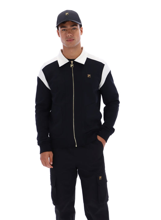 Black Morton Full Zip Jacket with Contrast Panels - Black