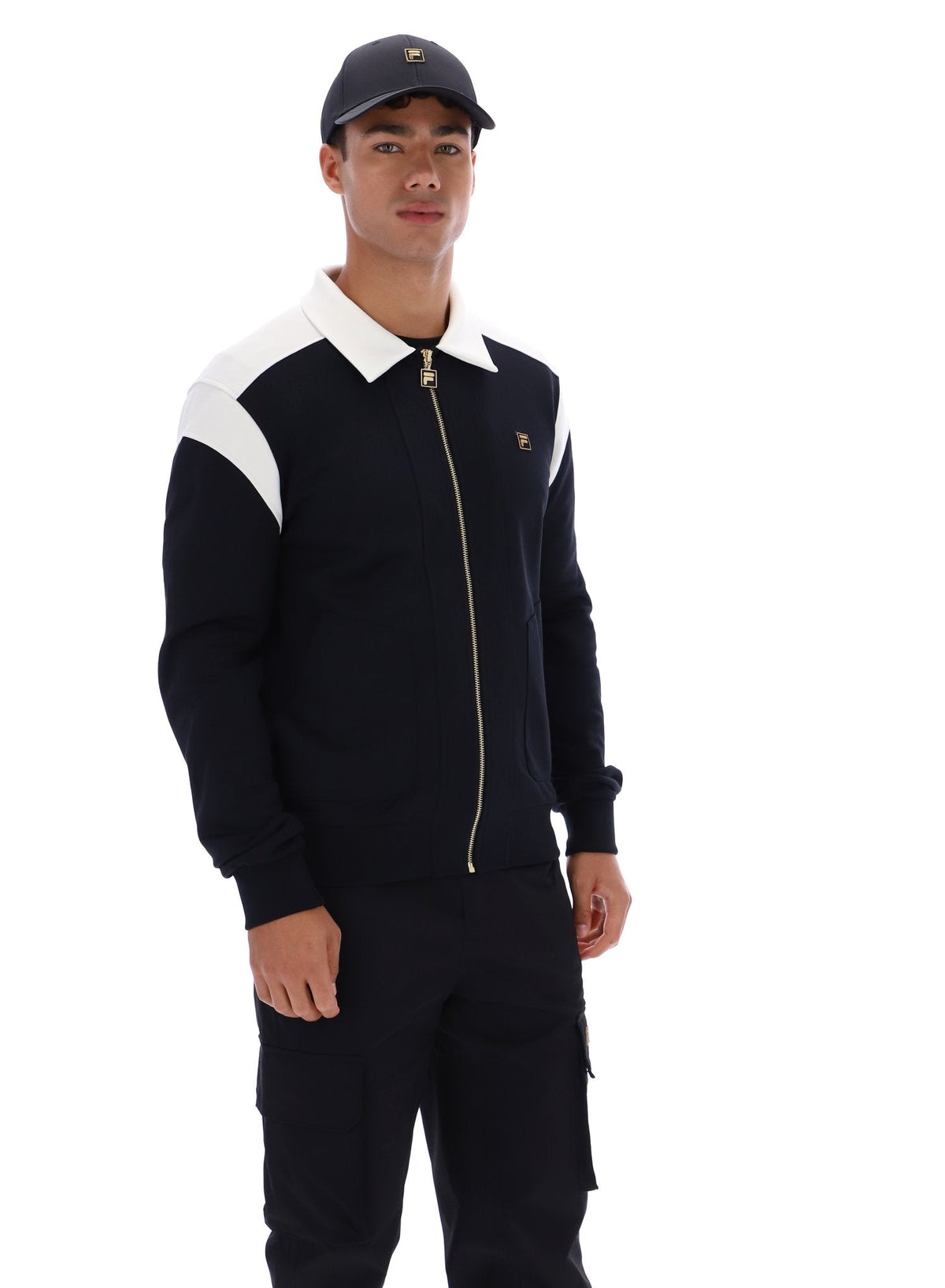 Black Morton Full Zip Jacket with Contrast Panels - Black