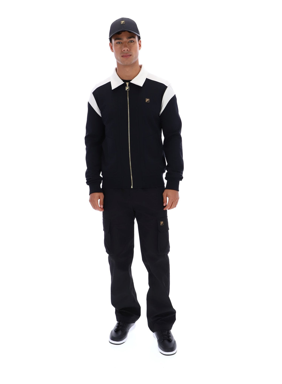 Black Morton Full Zip Jacket with Contrast Panels - Black