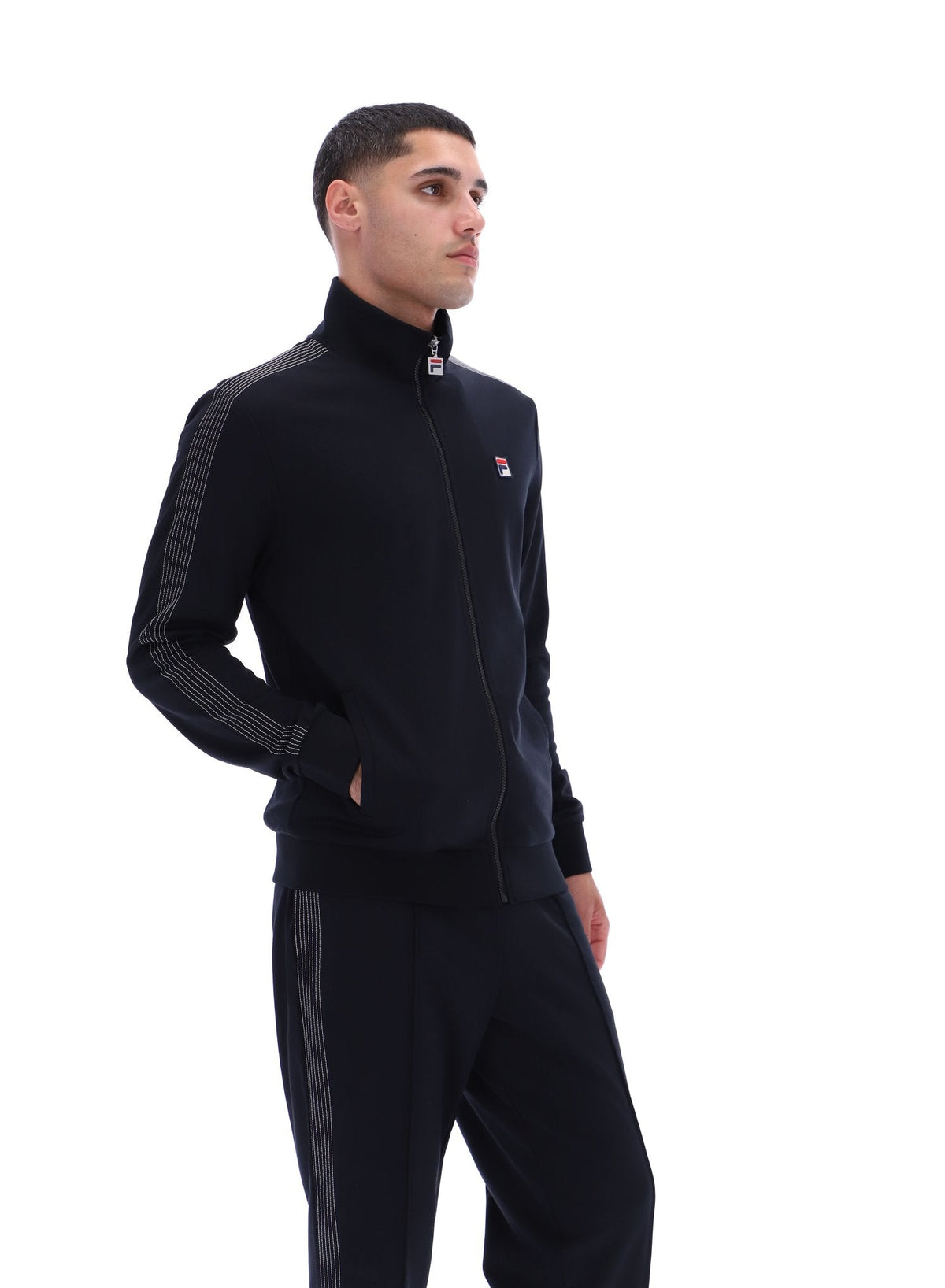 Black Keith Contrast Stitch Track Top - Black