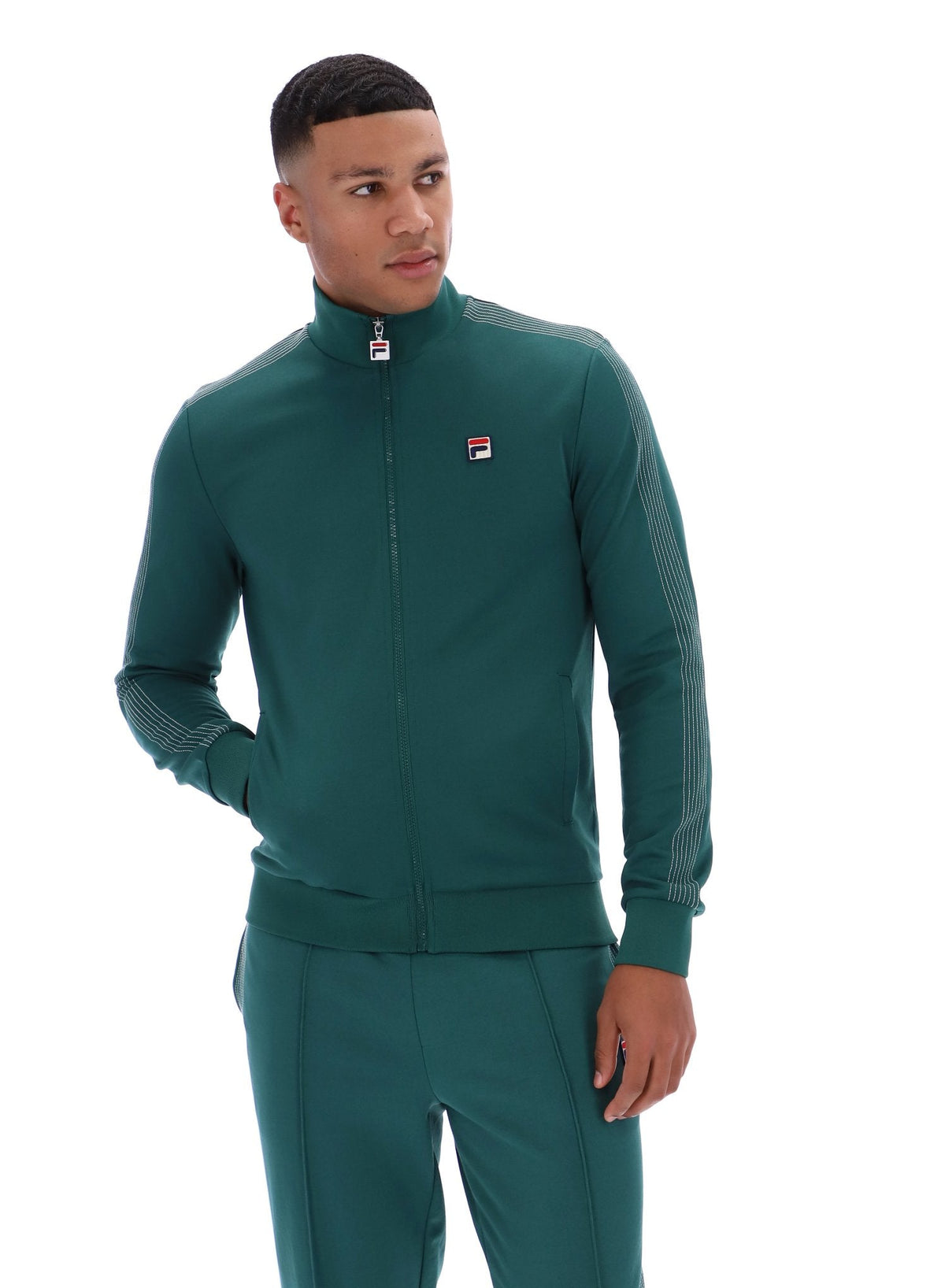 Rain Forest Keith Contrast Stitch Track Top - Rain Forest