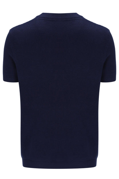 Fila Navy Gerardo Mesh Stripe Knitted Tee - Bold Navy