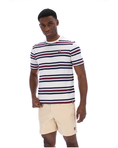 Gardenia Cesare Yarn Dye Stripe Tee - Gardenia