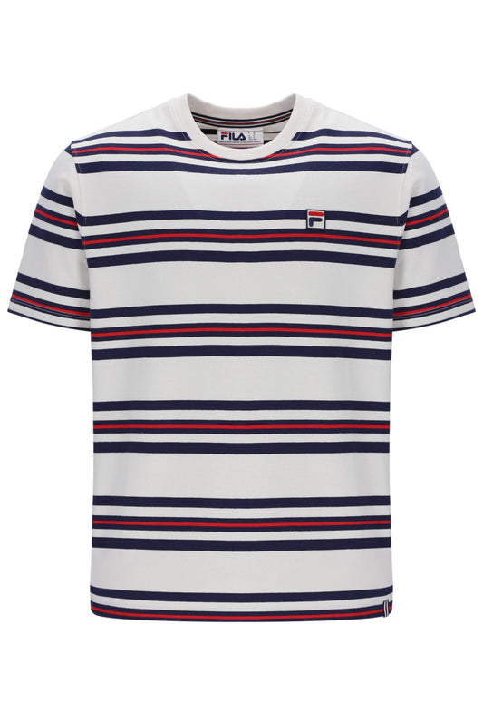Gardenia Cesare Yarn Dye Stripe Tee - Gardenia