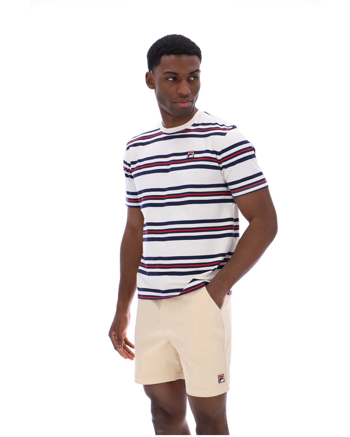 Gardenia Cesare Yarn Dye Stripe Tee - Gardenia