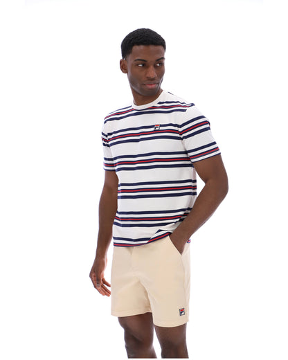 Gardenia Cesare Yarn Dye Stripe Tee - Gardenia