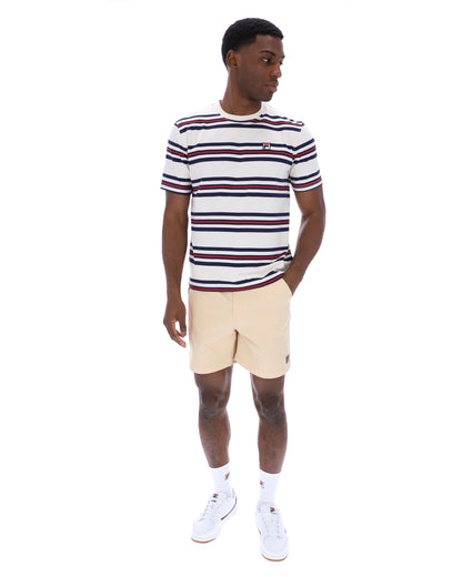 Gardenia Cesare Yarn Dye Stripe Tee - Gardenia