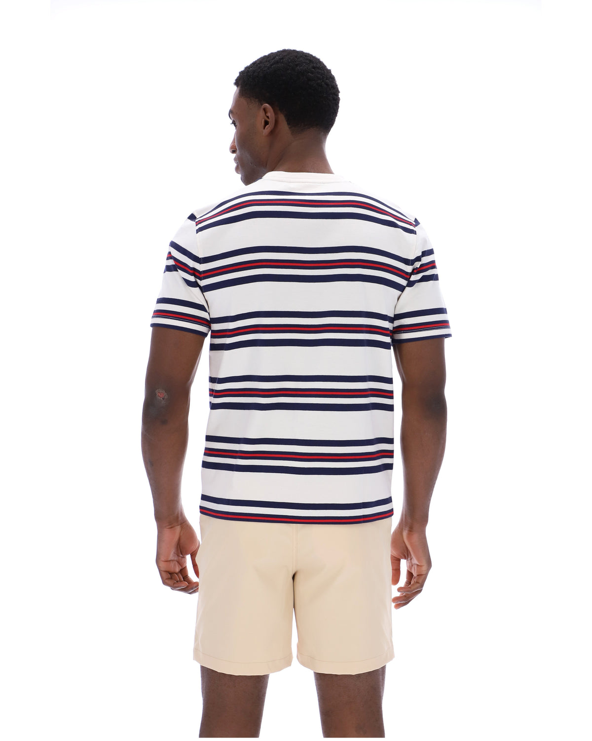 Gardenia Cesare Yarn Dye Stripe Tee - Gardenia