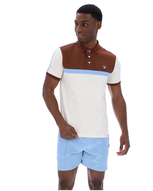 Gardenia Mattia Contrast Panel Polo Shirt - Gardenia