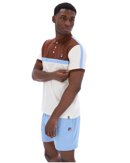 Gardenia Mattia Contrast Panel Polo Shirt - Gardenia
