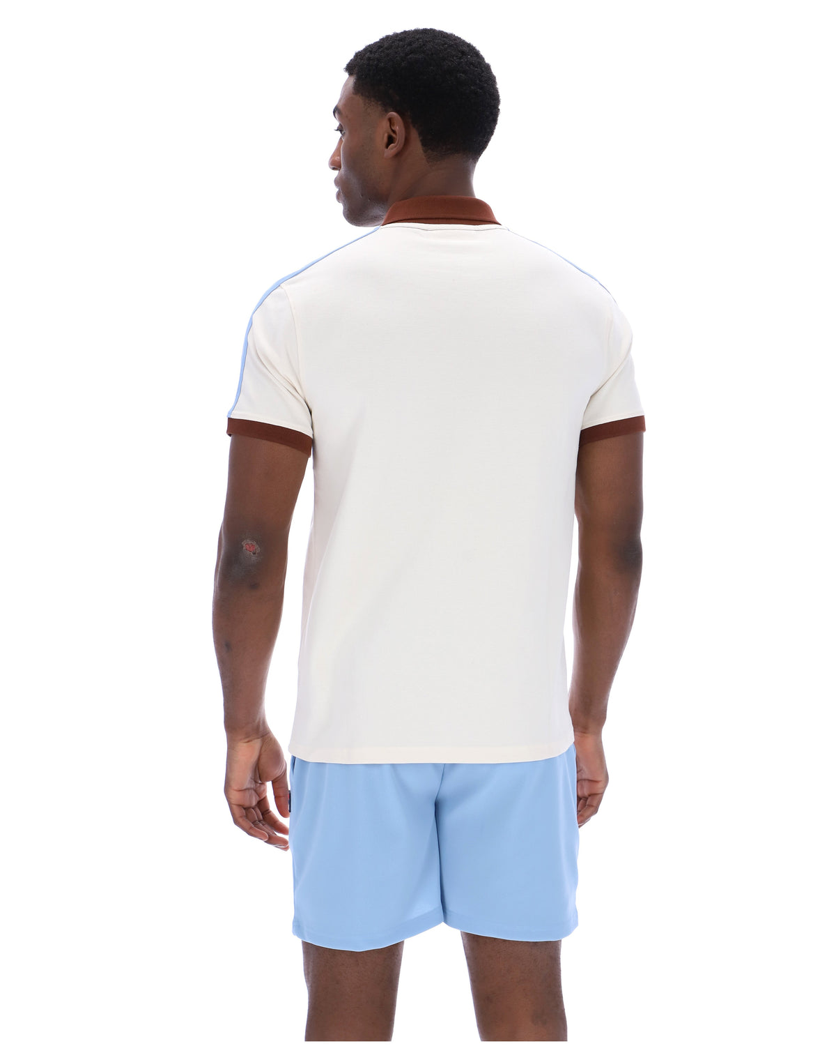 Gardenia Mattia Contrast Panel Polo Shirt - Gardenia