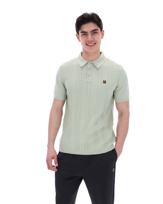 Sea Foam Barns Knitted Polo - Minty Pastel
