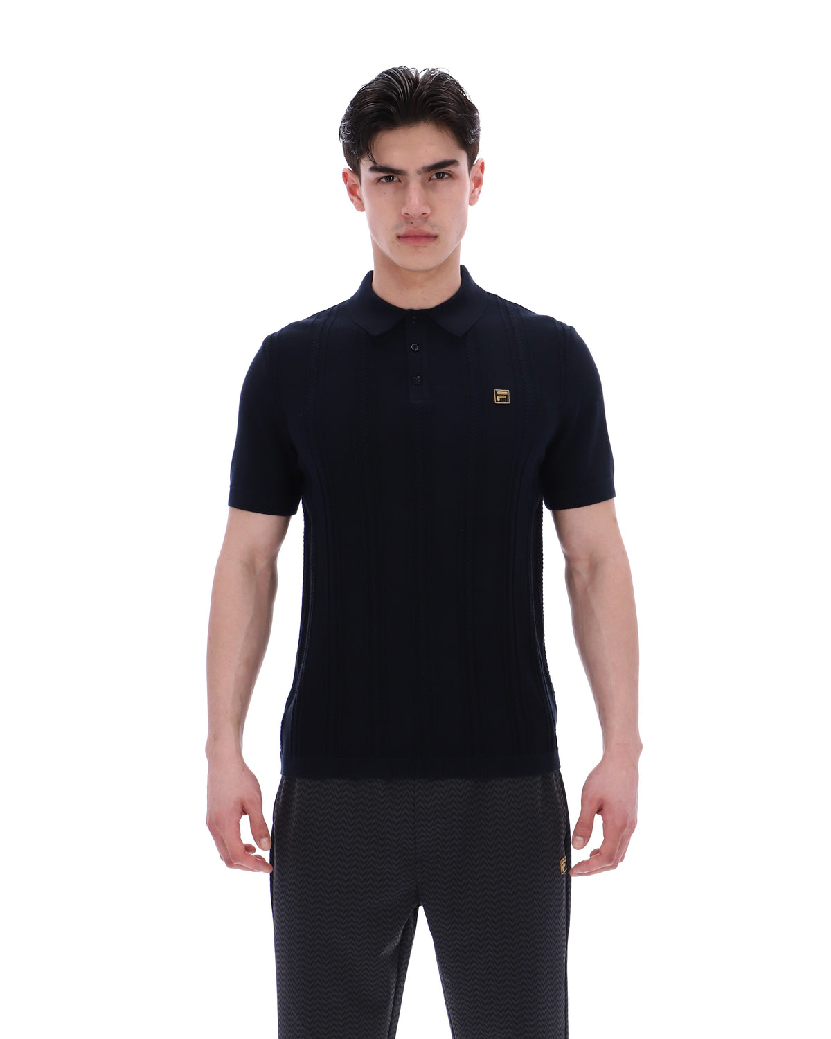 Black Barns Knitted Polo - Black