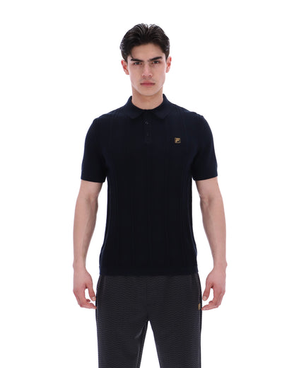Black Barns Knitted Polo - Black