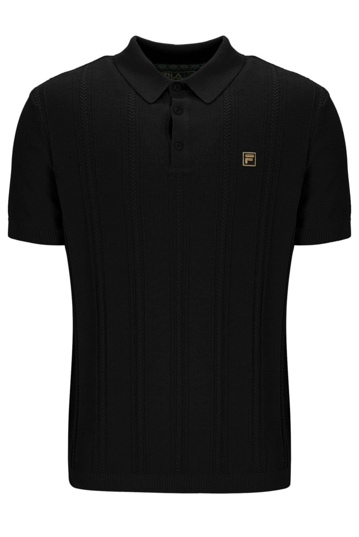 Black Barns Knitted Polo - Black