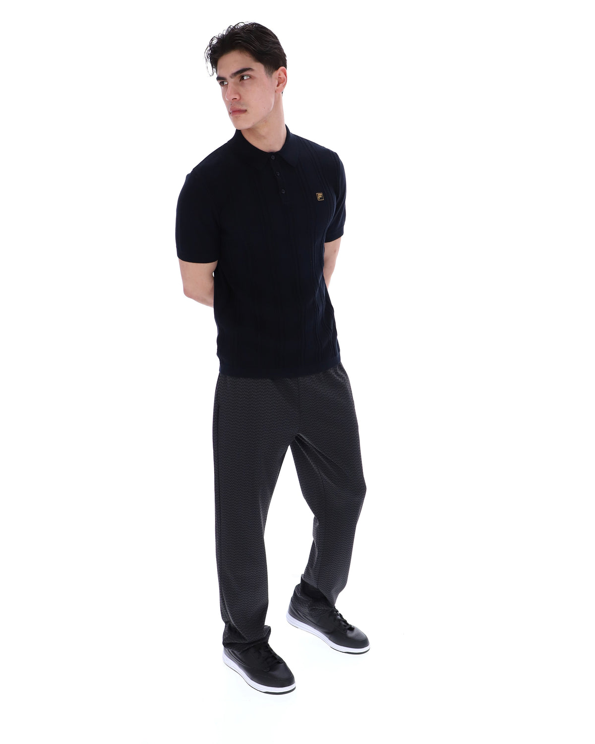 Black Barns Knitted Polo - Black