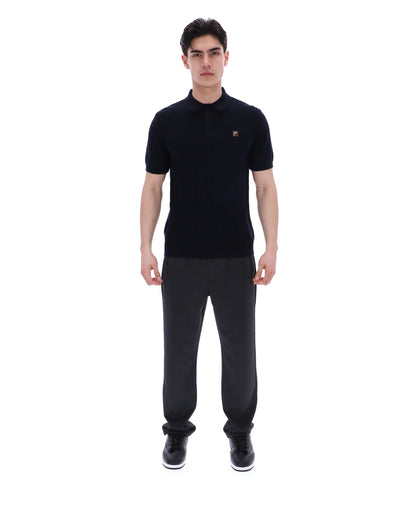 Black Barns Knitted Polo - Black