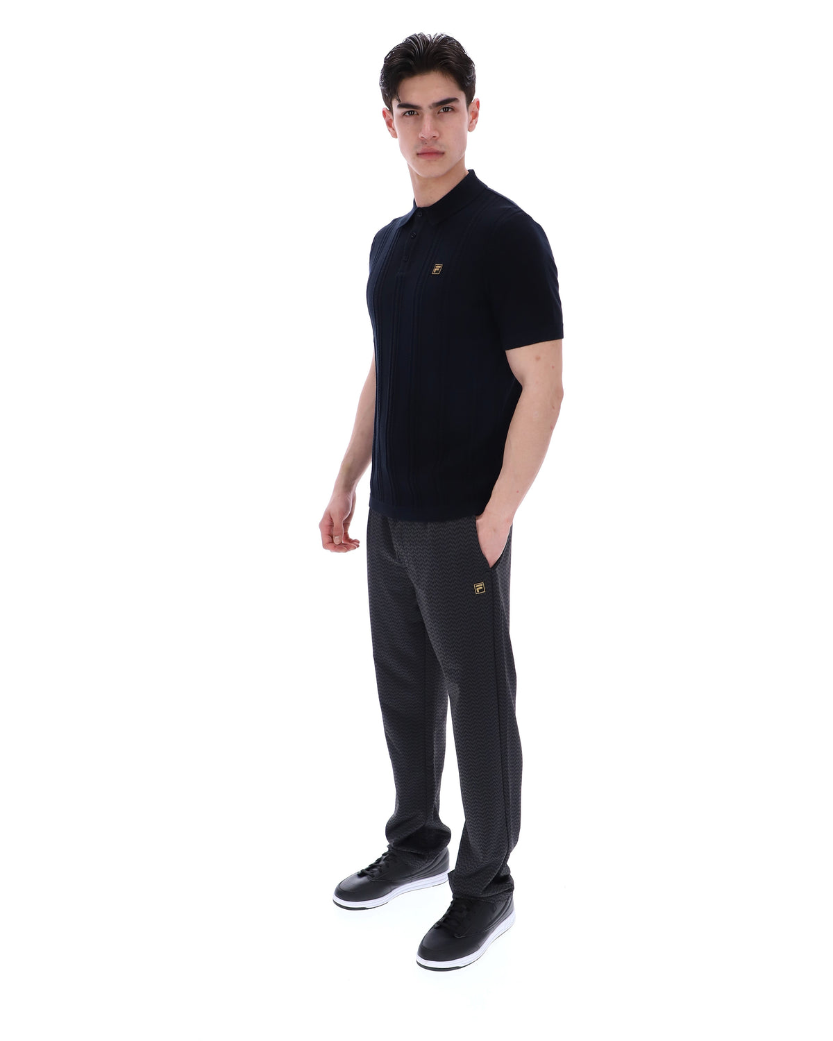Black Barns Knitted Polo - Black