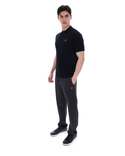 Black Barns Knitted Polo - Black