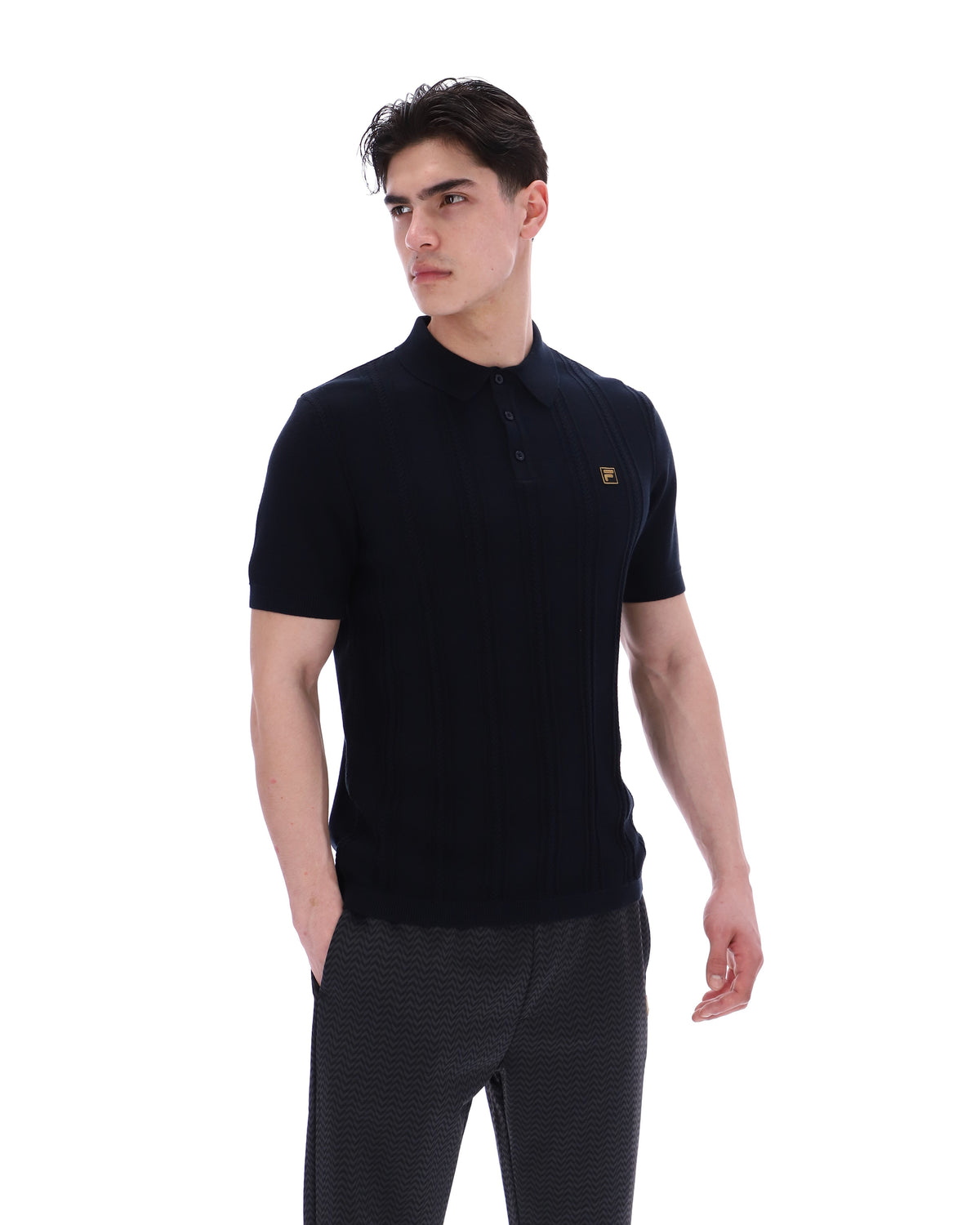 Black Barns Knitted Polo - Black