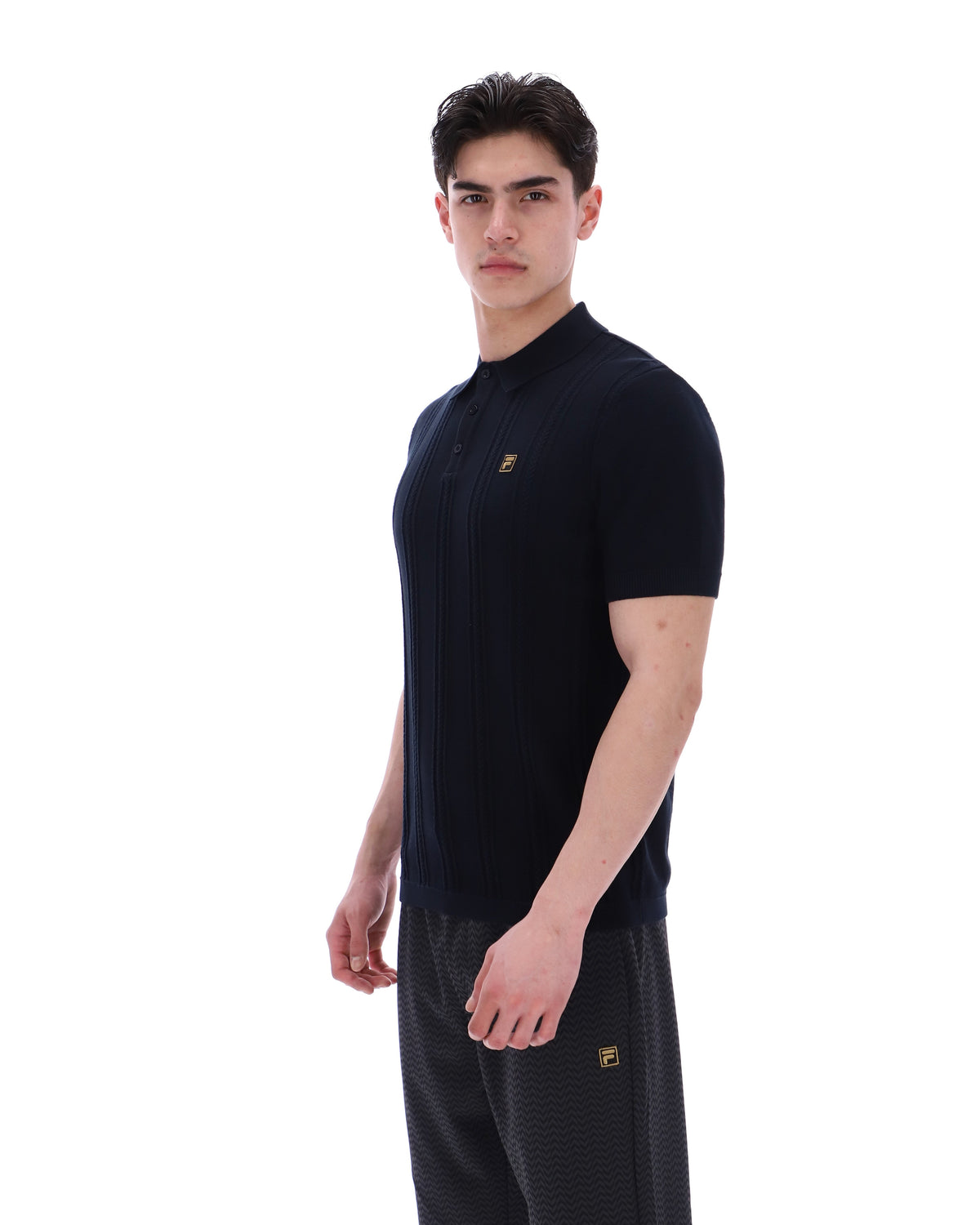 Black Barns Knitted Polo - Black