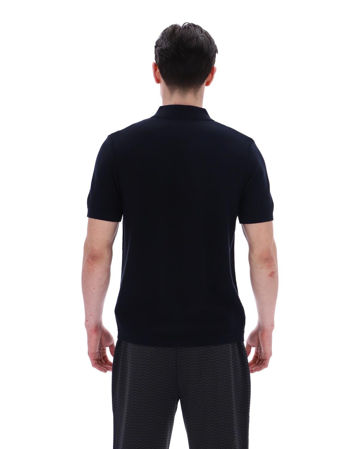 Black Barns Knitted Polo - Black