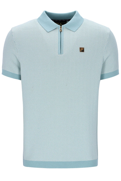 Sterling Blue Marty Zip Polo - Baby Blue