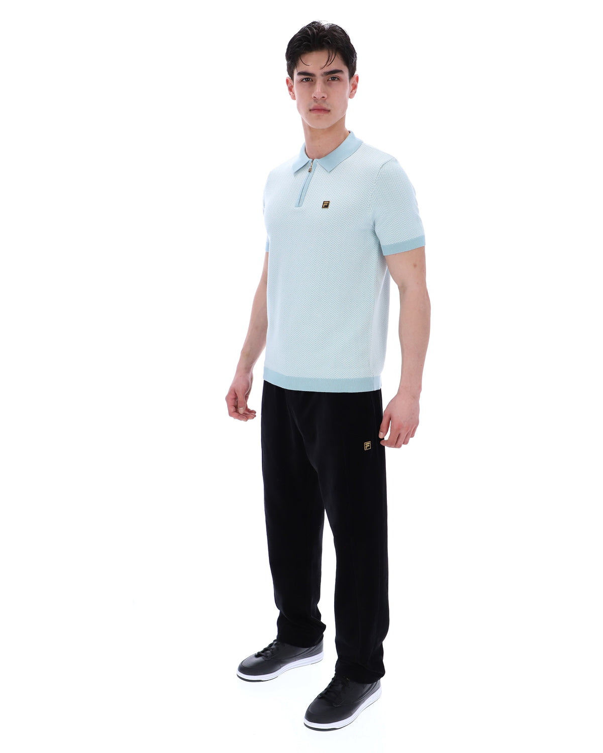Sterling Blue Marty Zip Polo - Baby Blue