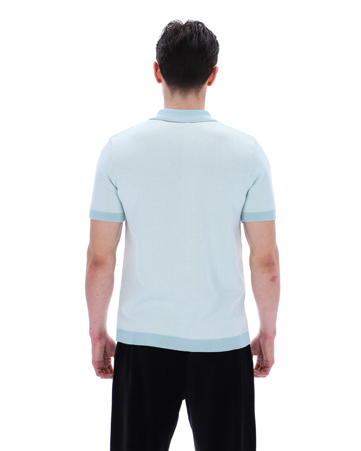 Sterling Blue Marty Zip Polo - Baby Blue