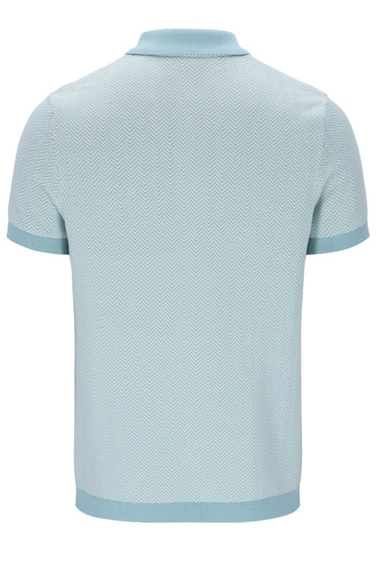 Sterling Blue Marty Zip Polo - Baby Blue