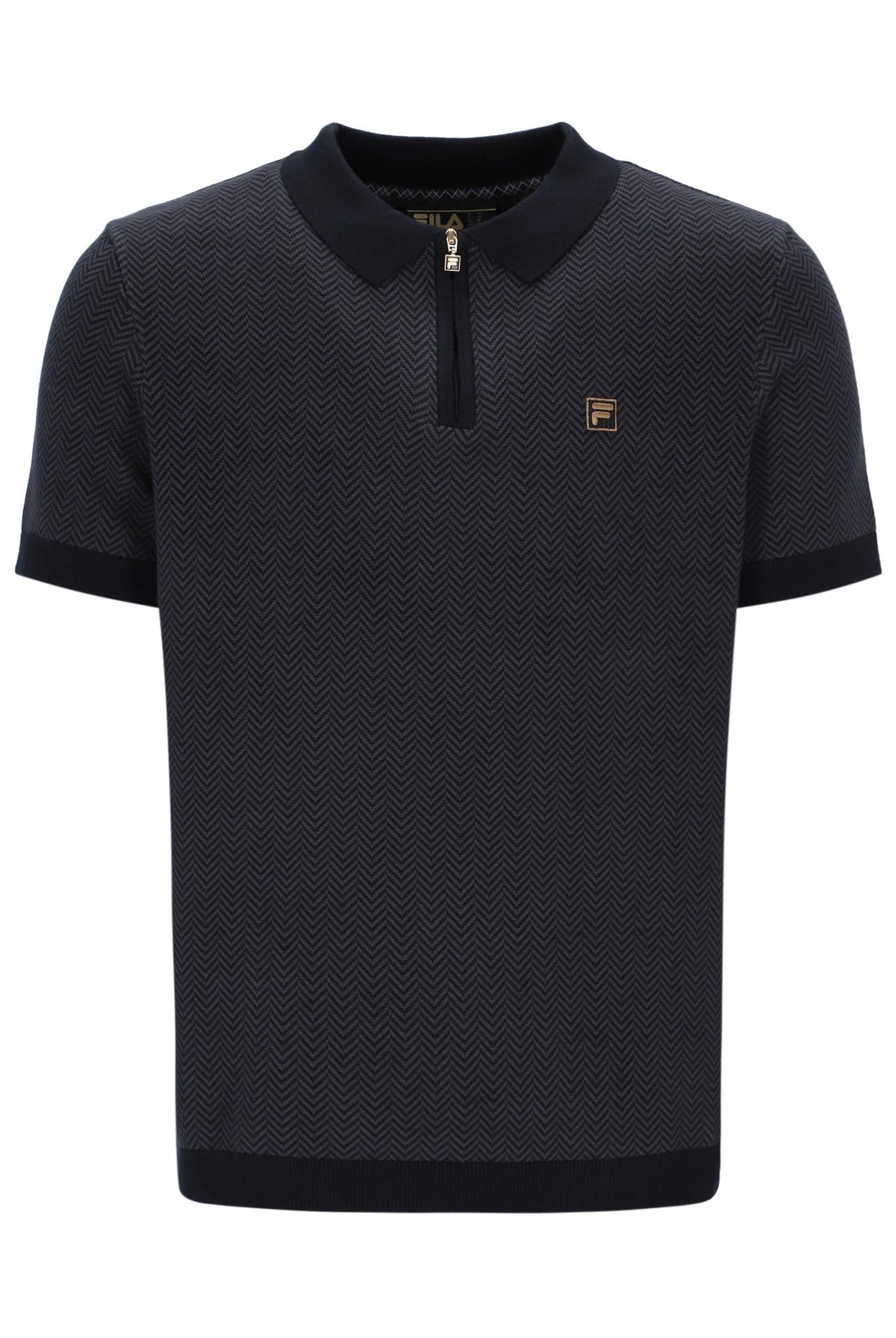 Black Marty Zip Polo - Black