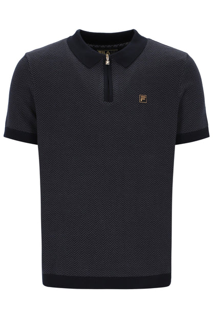 Black Marty Zip Polo - Black