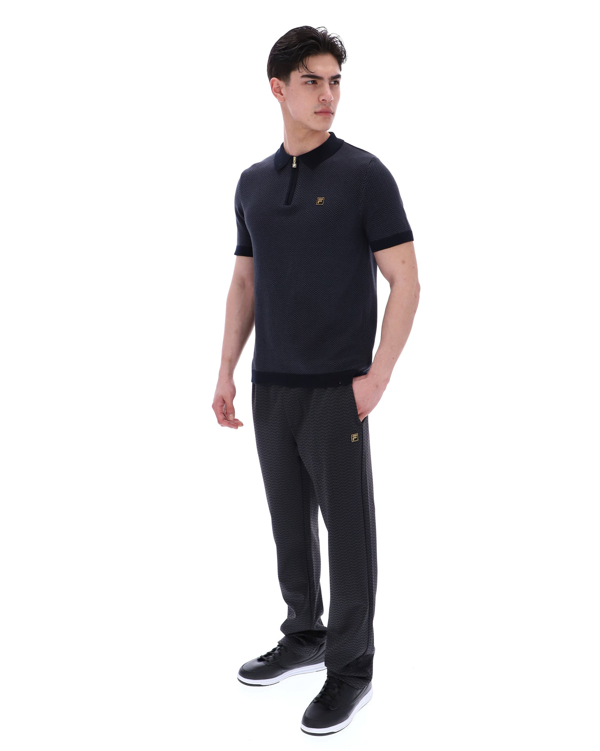 Black Marty Zip Polo - Black
