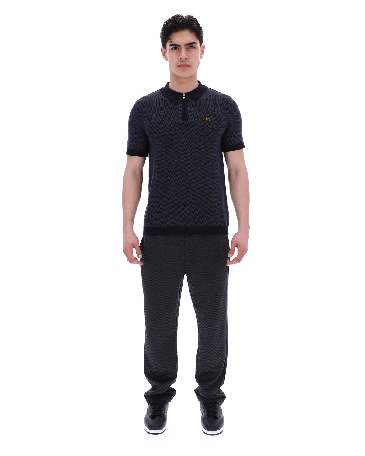 Black Marty Zip Polo - Black