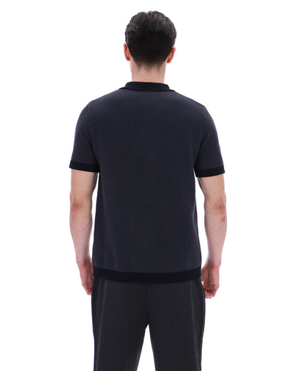 Black Marty Zip Polo - Black