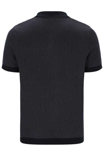 Black Marty Zip Polo - Black