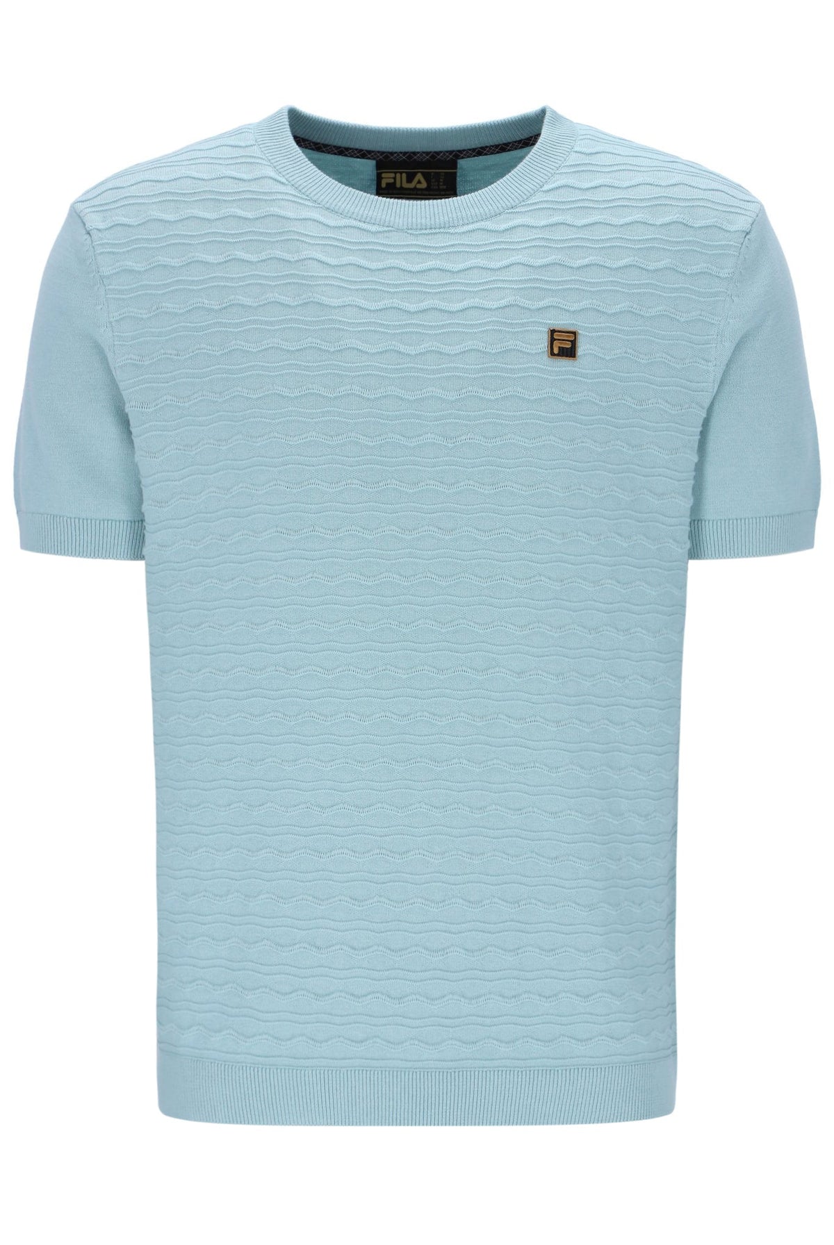 Sterling Blue Don Textured Knitted T-Shirt - Baby blue