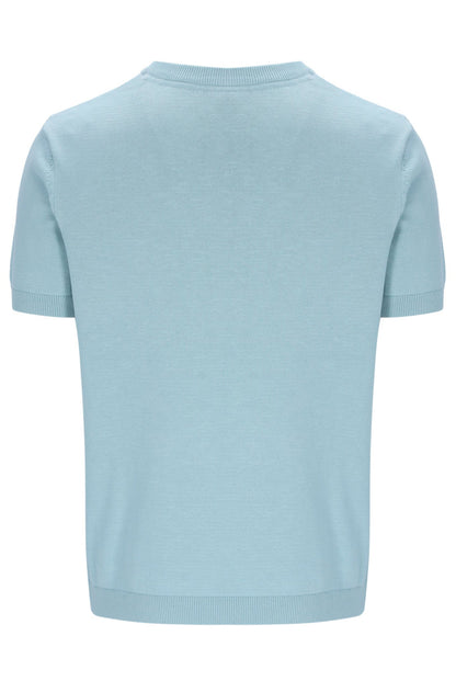 Sterling Blue Don Textured Knitted T-Shirt - Baby blue
