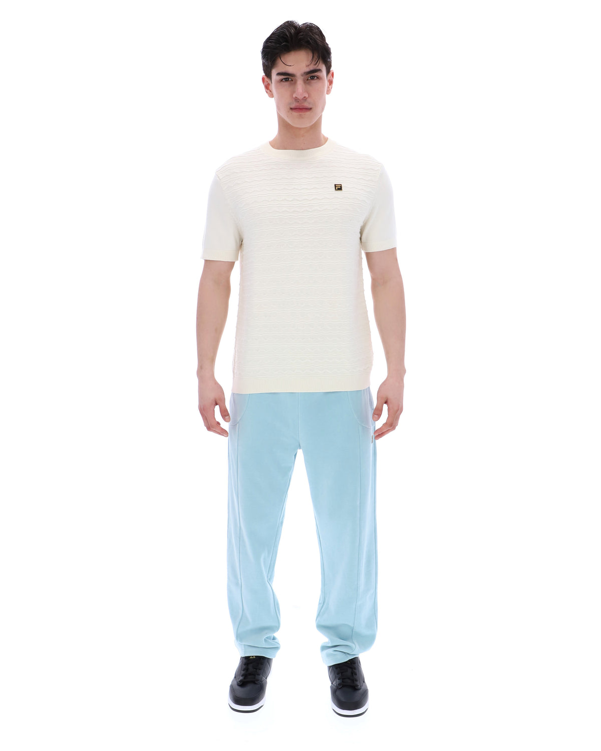 Coconut Milk Don Textured Knitted T-Shirt - White Smoke