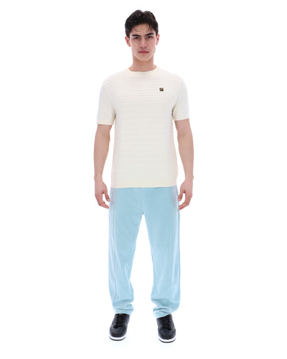 Coconut Milk Don Textured Knitted T-Shirt - White Smoke