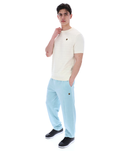 Coconut Milk Don Textured Knitted T-Shirt - White Smoke