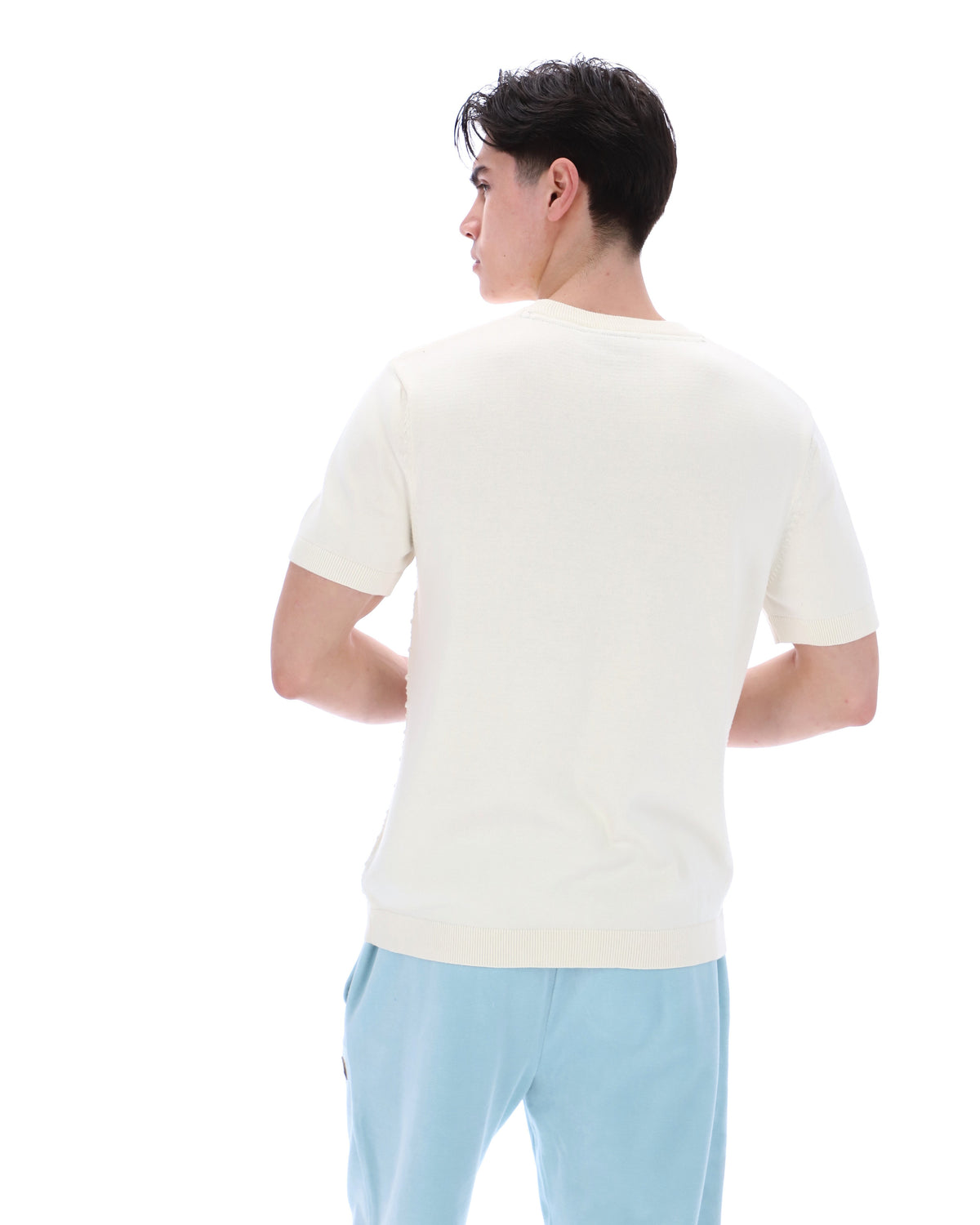 Coconut Milk Don Textured Knitted T-Shirt - White Smoke