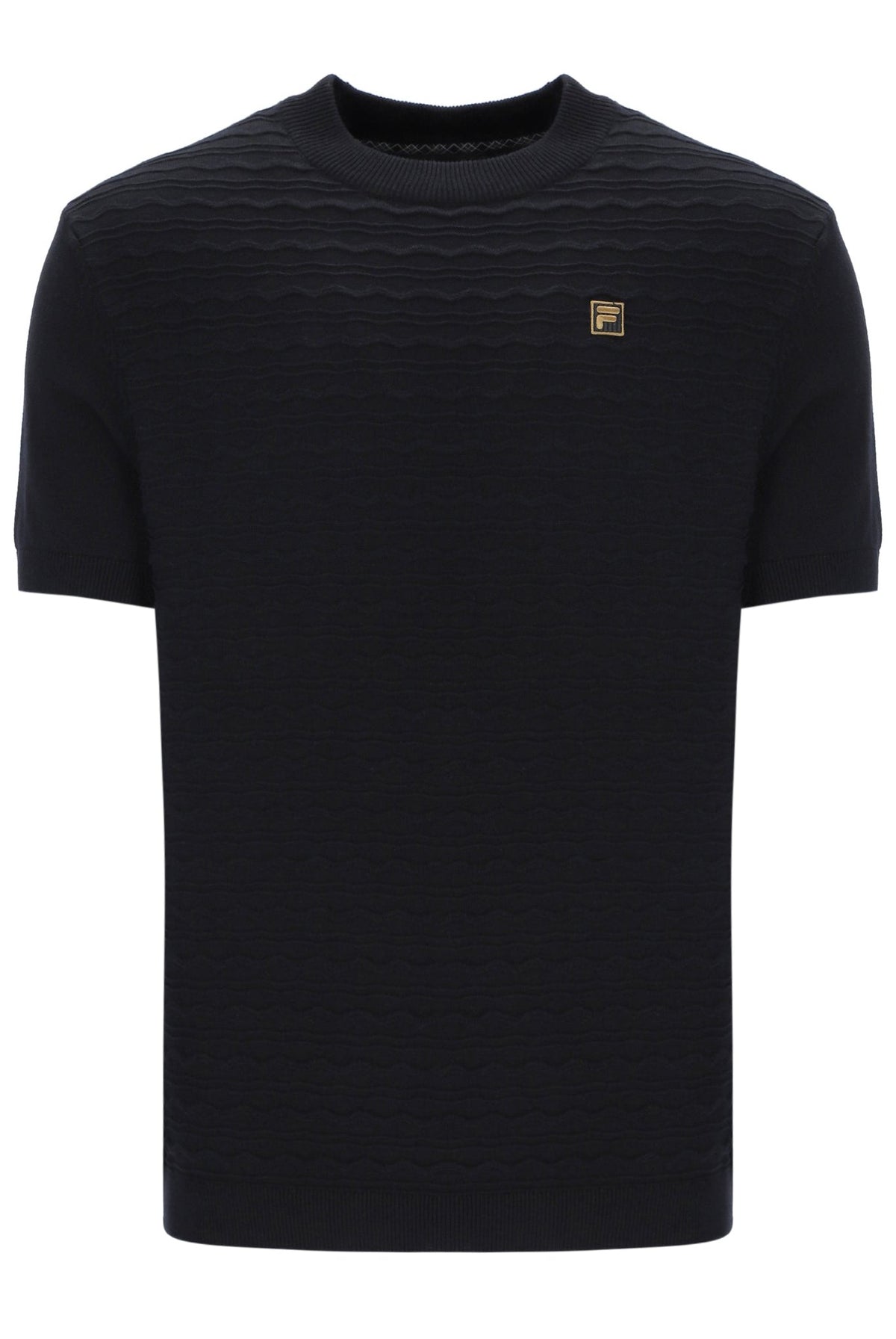 Black Don Textured Knitted T-Shirt - Black