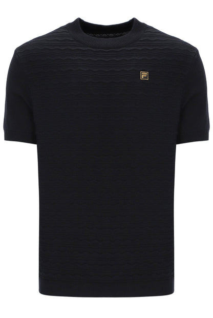 Black Don Textured Knitted T-Shirt - Black