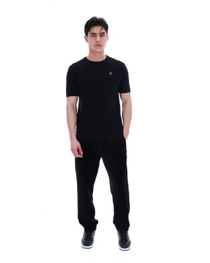 Black Don Textured Knitted T-Shirt - Black