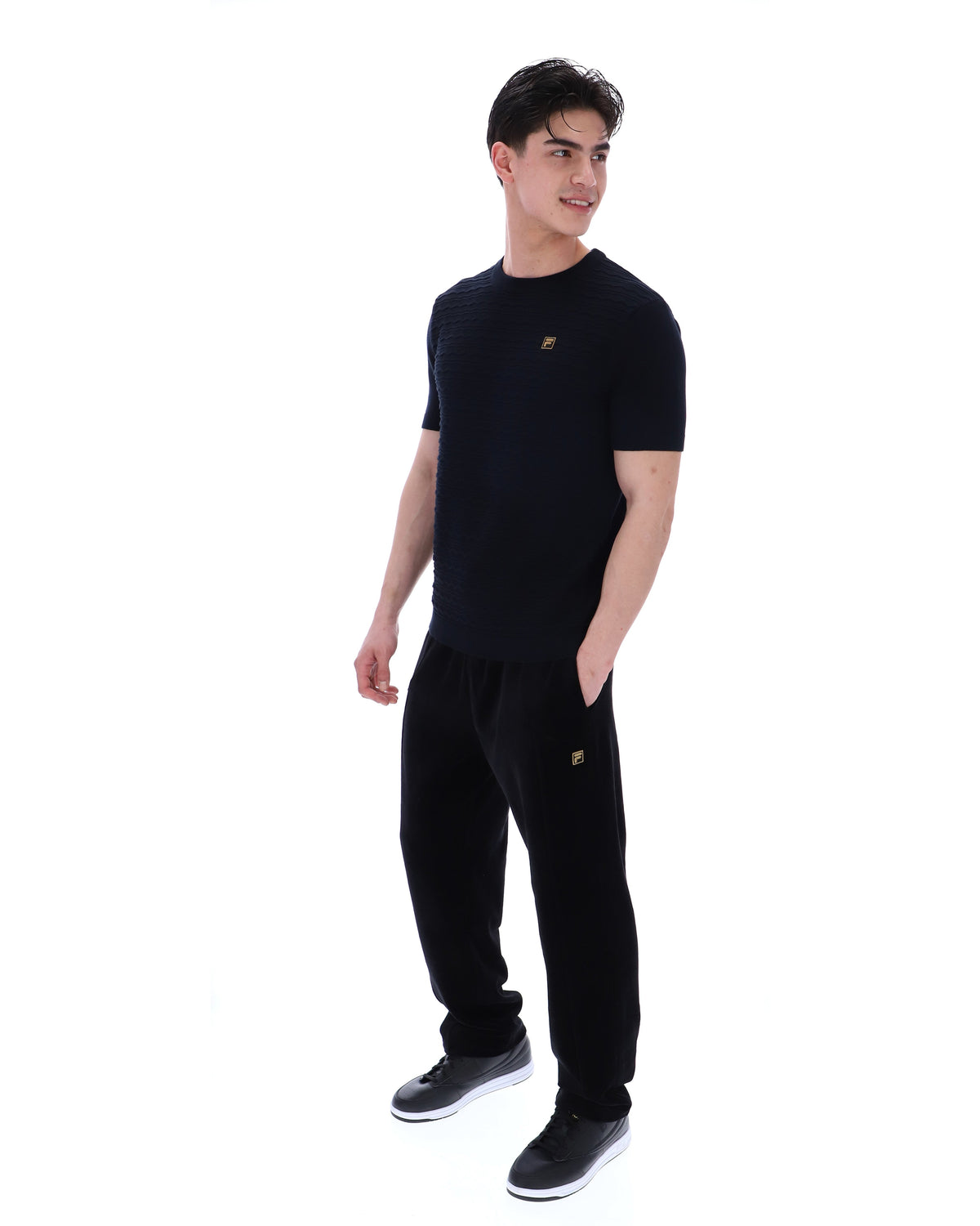 Black Don Textured Knitted T-Shirt - Black